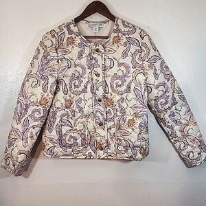 Rachel Zoe Quilted Jacket with Paisley Pattern Size M